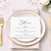 Minimal Black & White Wedding Menu card 招待状