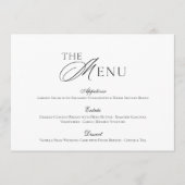 Minimal Black & White Wedding Menu card 招待状 (正面)
