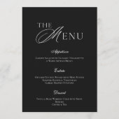 Minimal Black & White Wedding Menu Card 招待状 (正面)