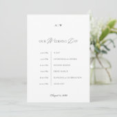Minimal Black & White Wedding Timeline Card 招待状 (スタンド正面)