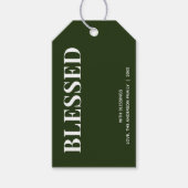 Minimal BLESSED | Forest Green Holiday ギフトタグ (正面)