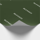 Minimal BLESSED | Forest Green Holiday ラッピングペーパー (角)