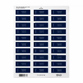 Minimal BLESSED | Navy Blue Holiday Address Label ラベル (フルシート)