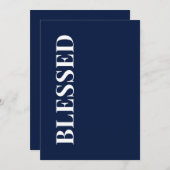 Minimal BLESSED | Navy Blue Holiday Greeting Card シーズンカード (正面/裏面)