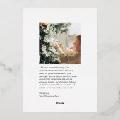 Minimal Blue Border Photo Elegant Christmas 箔シーズンカード (裏面)