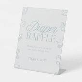 Minimal Blue Boy Baby Shower Diaper Raffle Sign 台座サイン (正面)