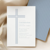 Minimal Blue Cross Confirmation Invitation 招待状