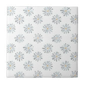 Minimal Blue Daisy Floral タイル (正面)