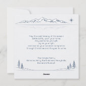 Minimal Blue Mountain Merry Christmas シーズンカード (裏面)