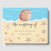 Minimal Blue Ocean Summer Wedding ゲストブック (正面)