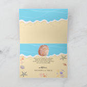 Minimal Blue Ocean Summer Wedding サンキューカード (内部)