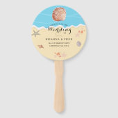 Minimal Blue Ocean Summer Wedding ハンドファン (裏面)