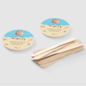 Minimal Blue Ocean Summer Wedding ハンドファン (組立なし)