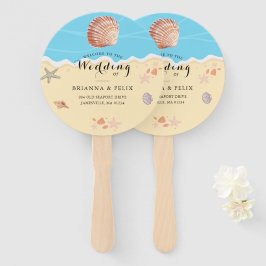 Minimal Blue Ocean Summer Wedding ハンドファン