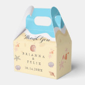 Minimal Blue Ocean Summer Wedding フェイバーボックス (裏面サイド)