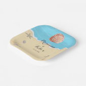 Minimal Blue Ocean Summer Wedding ペーパープレート (傾斜あり)