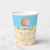 Minimal Blue Ocean Summer Wedding 紙コップ (裏面)