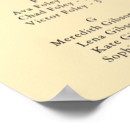 Minimal Blue Ocean Summer Wedding Seating Chart ポスター (角)