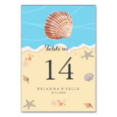 Minimal Blue Ocean Summer Wedding Table Number テーブルナンバー (裏面)