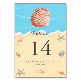 Minimal Blue Ocean Summer Wedding Table Number テーブルナンバー