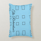 Minimal Blue Personalized Geometric Simple Bedding アクセントクッション (正面(垂直))