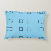 Minimal Blue Personalized Geometric Simple Bedding アクセントクッション (裏面)
