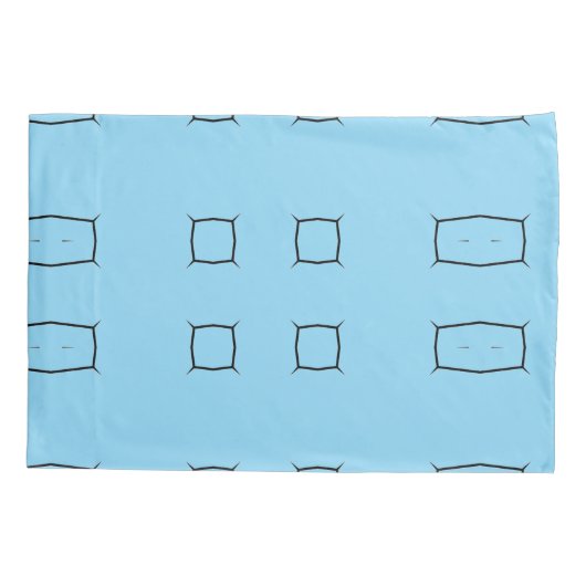 Minimal Blue Personalized Geometric Simple Bedding 枕カバー (裏面)