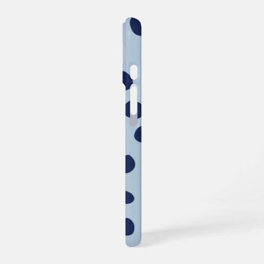 Minimal Blue Polka Dot Phone Case | Modern Aesthet iPhone 16ケース (左側面)