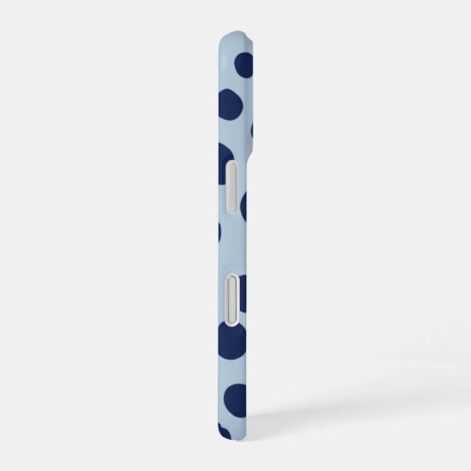 Minimal Blue Polka Dot Phone Case | Modern Aesthet iPhone 16ケース (右側面)