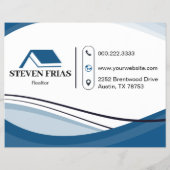 Minimal Blue Real Estate Agent House Logo チラシ (裏面)