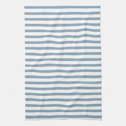 Minimal Blue Stripes Modern Pattern Design キッチンタオル (縦)