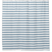 Minimal Blue Stripes Modern Pattern Design シャワーカーテン (正面)