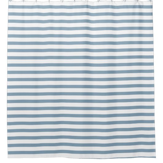 Minimal Blue Stripes Modern Pattern Design シャワーカーテン (正面)