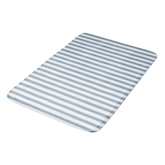 Minimal Blue Stripes Modern Pattern Design バスマット (アングル)