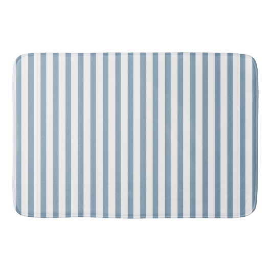 Minimal Blue Stripes Modern Pattern Design バスマット (正面)