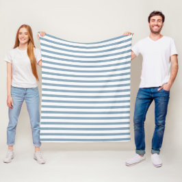 Minimal Blue Stripes Modern Pattern Design フリースブランケット