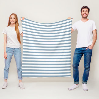 Minimal Blue Stripes Modern Pattern Design フリースブランケット