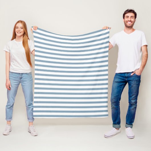 Minimal Blue Stripes Modern Pattern Design フリースブランケット (インサイチュ)