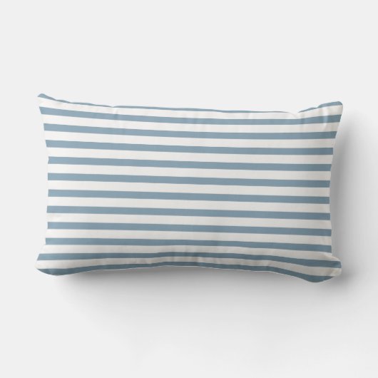 Minimal Blue Stripes Modern Pattern Design ランバークッション (裏面)