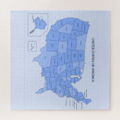 Minimal Blue United States Map Illustration ジグソーパズル (横)