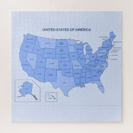 Minimal Blue United States Map Illustration ジグソーパズル