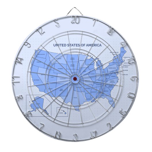 Minimal Blue United States Map Illustration ダーツボード (正面)