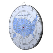 Minimal Blue United States Map Illustration ダーツボード (正面右)