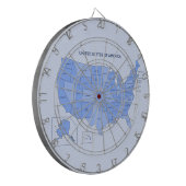 Minimal Blue United States Map Illustration ダーツボード (正面左)