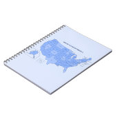 Minimal Blue United States Map Illustration ノートブック (左側)