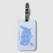 Minimal Blue United States Map Illustration ラゲッジタグ (正面縦)