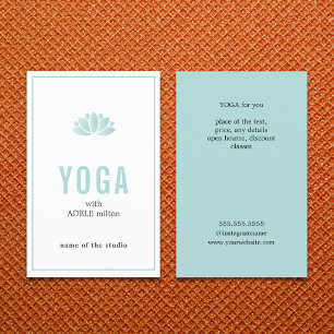 Minimal Blue White Lotus Icon Yoga Instructor チラシ