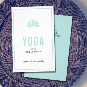 Minimal Blue White Lotus Icon Yoga Instructor チラシ