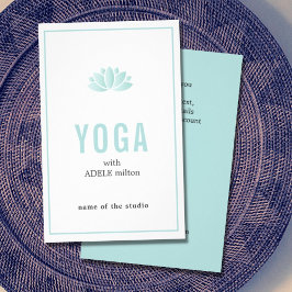 Minimal Blue White Lotus Icon Yoga Instructor チラシ