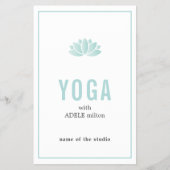 Minimal Blue White Lotus Icon Yoga Instructor チラシ (正面)